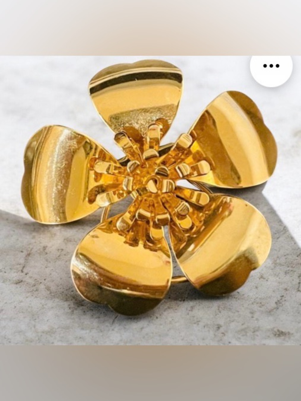 Vintage Jeri Lou Gold Flower Scarf Clip